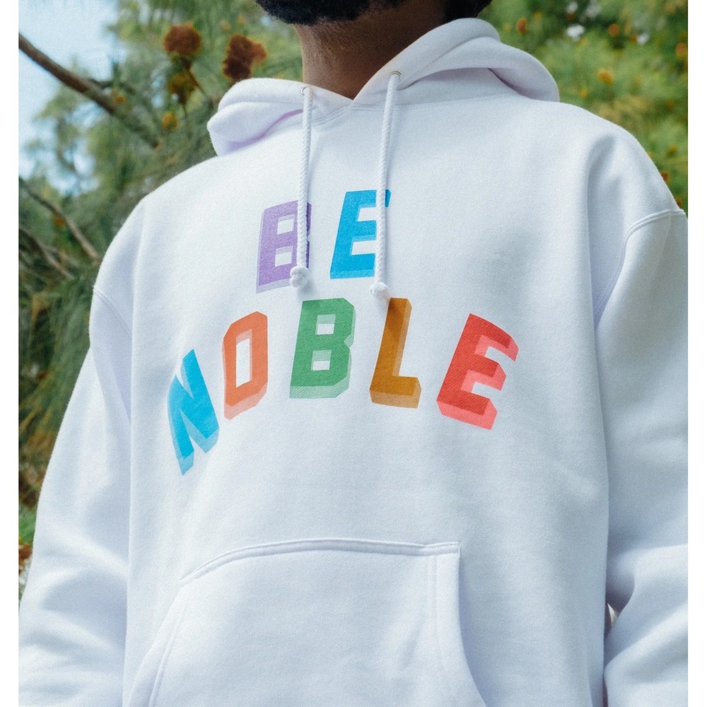 Mitchell & Ness Be Noble Notorious BIG‎ White Rainbow Graphic Hoodie Mens S NWT